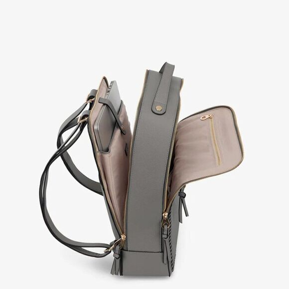 Like New CALPAK Kaya 15 inch Pink Interior Charcoal Grey Laptop Backpack - Picture 3 of 13